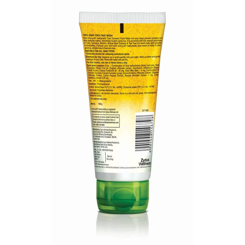 Everyuth Naturals Anti Acne Anti Marks Tulsi Turmeric Face Wash 150gm Tube Everyuth Naturals Purifying Neem Face Wash 150gm Tube - Image 3