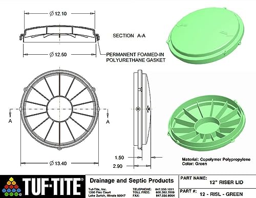 Tuf-Tite 12" Septic Tank Lid, Green - Image 5