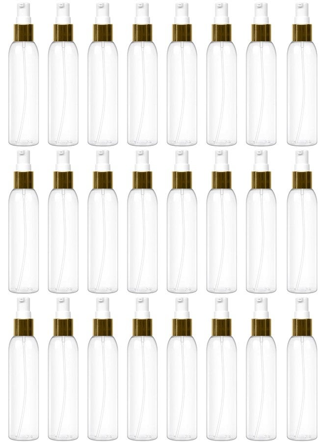 زجاجات لوشن ماديا سعة 100 مل مزودة بمضخات ذهبية، مانعة للتسرب، أسطوانية شفافة فارغة قابلة لإعادة التعبئة للشامبو، المرطب، كريم الوجه، الصابون السائل، زجاجات سفر شفافة فارغة، مضخة ذهبية، مجموعة من 24 زجاجة - Image 1