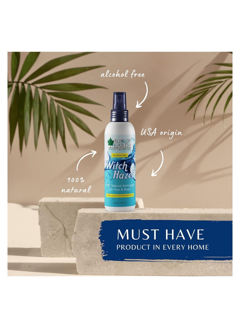 BLISS OF EARTH Bliss of Earth 4x100ML Pure Witch Hazel Astringent Natural Toner Great For Acne & Skin Rashes  - Image 2
