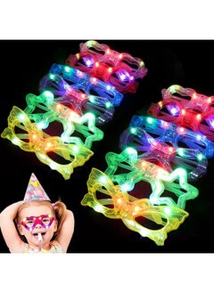 Wizme Wizme 12 PCS Flashing LED Light Up Goggles Glasses Toy Party Blinking LED Light Glasses Party Sunglasses Flashing Goggles for Kids Birthday Theme Costume Return Gift Items (Set of 12)  - Image 1