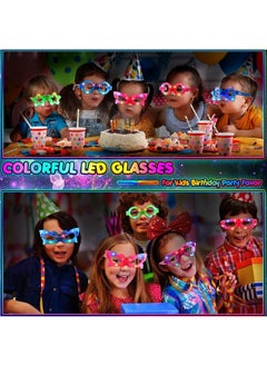 Wizme Wizme 12 PCS Flashing LED Light Up Goggles Glasses Toy Party Blinking LED Light Glasses Party Sunglasses Flashing Goggles for Kids Birthday Theme Costume Return Gift Items (Set of 12)  - Image 5