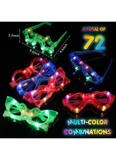 Wizme Wizme 12 PCS Flashing LED Light Up Goggles Glasses Toy Party Blinking LED Light Glasses Party Sunglasses Flashing Goggles for Kids Birthday Theme Costume Return Gift Items (Set of 12)  - Image 4