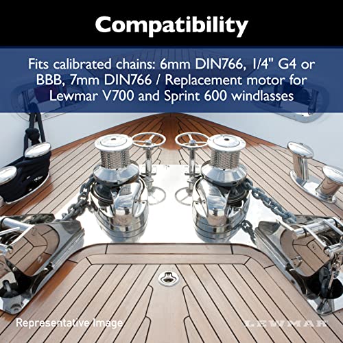 Lewmar Motor Kit, Fits Calibrated Chains: 6mm DIN766, 1/4" G4 or BBB, 7mm DIN766 / Replacement Motor for V700/Sprint 600 Windlasses - 2020200923 - Image 3