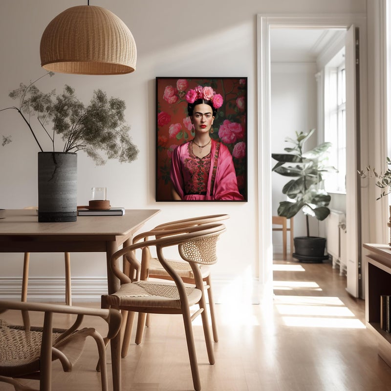 Poster Master Frida Print - Portrait Poster - Mexican Painter Art - Floral Gift for Men & Women - Aesthetic Wall Decor for Bedroom, Living Room, Office or Dorm - 8x10 UNFRAMED Wall Art - Image 5