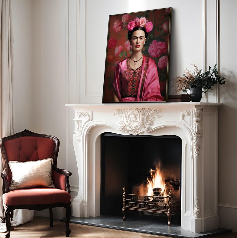Poster Master Frida Print - Portrait Poster - Mexican Painter Art - Floral Gift for Men & Women - Aesthetic Wall Decor for Bedroom, Living Room, Office or Dorm - 8x10 UNFRAMED Wall Art - Image 4