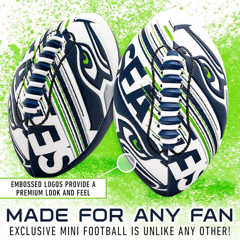 Franklin Sports كرات القدم المصغرة لفريق NFL - كرة قدم رسمية مرخصة من NFL بحجم 8.5" + مجموعة مضخة هواء - Image 2
