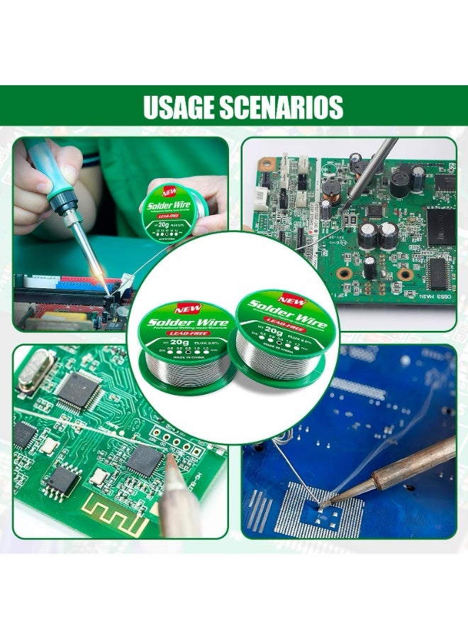CMGTYYD Solder 0.8 mm, Solder Lead Free With Rosin Core (Sn99.3 Cu0.7), Soldering Wire With Flux 20 g, Solder Wire For Repair And DIY Of Electronic Electric Soldering Components (2 Pcs) - Image 5