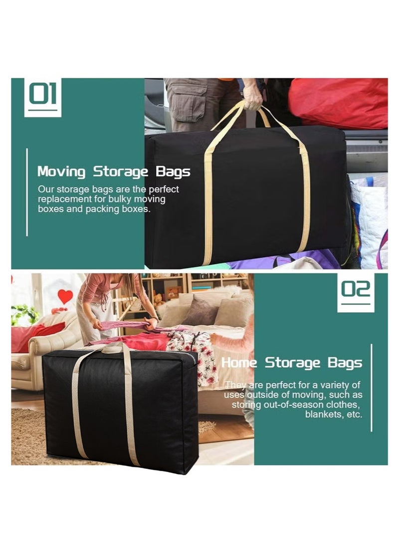 4 Pack Moving Bags, Moving Supplies, Moving Boxes, College Packing Storage Boxes, Heavy Duty Totes, Extra Large, Sturdy Handles, Zipper, for Packaging (4 Pack) - Image 2