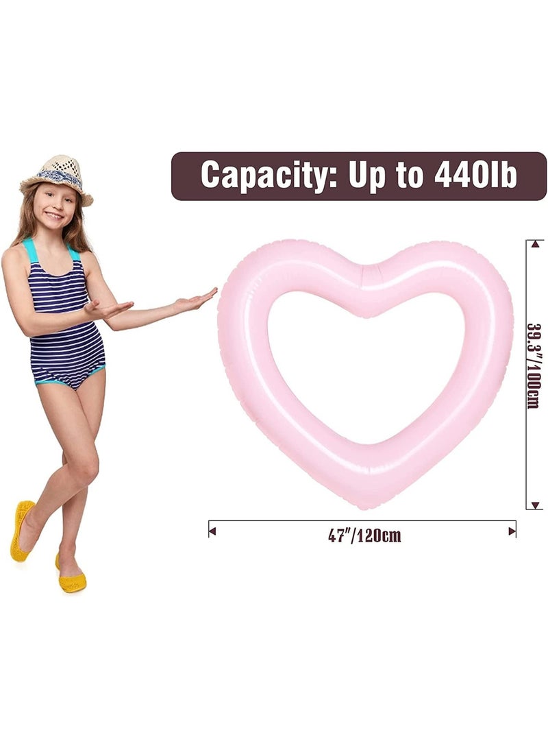 HZYH Inflatable Swim Rings, Heart Shaped Swimming Pool Float Loungers, Fordable Pool Toys for Summer Beach Water Party, Thick Pvc Material, Well Resistant To Extrusion and Tear, for Kids and Adults - Image 3