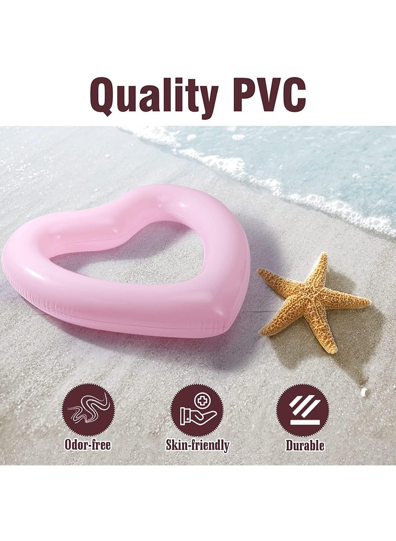 HZYH Inflatable Swim Rings, Heart Shaped Swimming Pool Float Loungers, Fordable Pool Toys for Summer Beach Water Party, Thick Pvc Material, Well Resistant To Extrusion and Tear, for Kids and Adults - Image 5