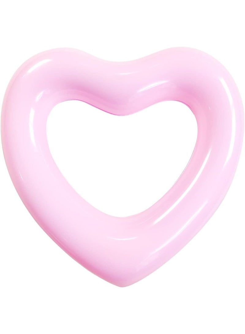 HZYH Inflatable Swim Rings, Heart Shaped Swimming Pool Float Loungers, Fordable Pool Toys for Summer Beach Water Party, Thick Pvc Material, Well Resistant To Extrusion and Tear, for Kids and Adults - Image 1