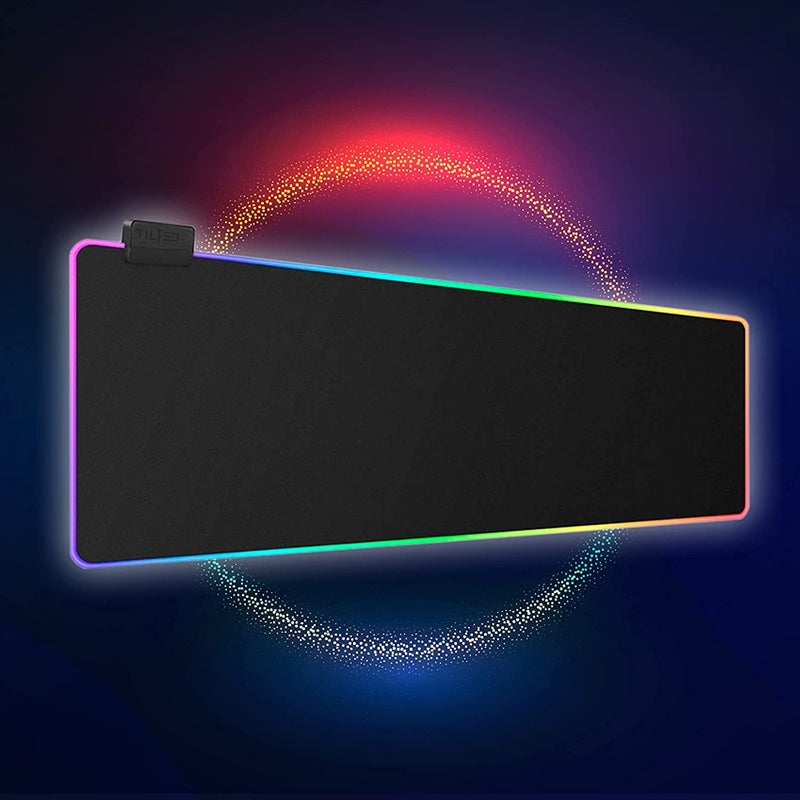 Tilted Nation RGB Mouse Pad for Gaming - Large LED Mousepad Gaming Desk Mat with 8 Adjustable Light Modes - Gaming Pad for Mouse and Keyboard - Non Slip Rubber Base, Easy to Clean Water Proof Surface - Image 1