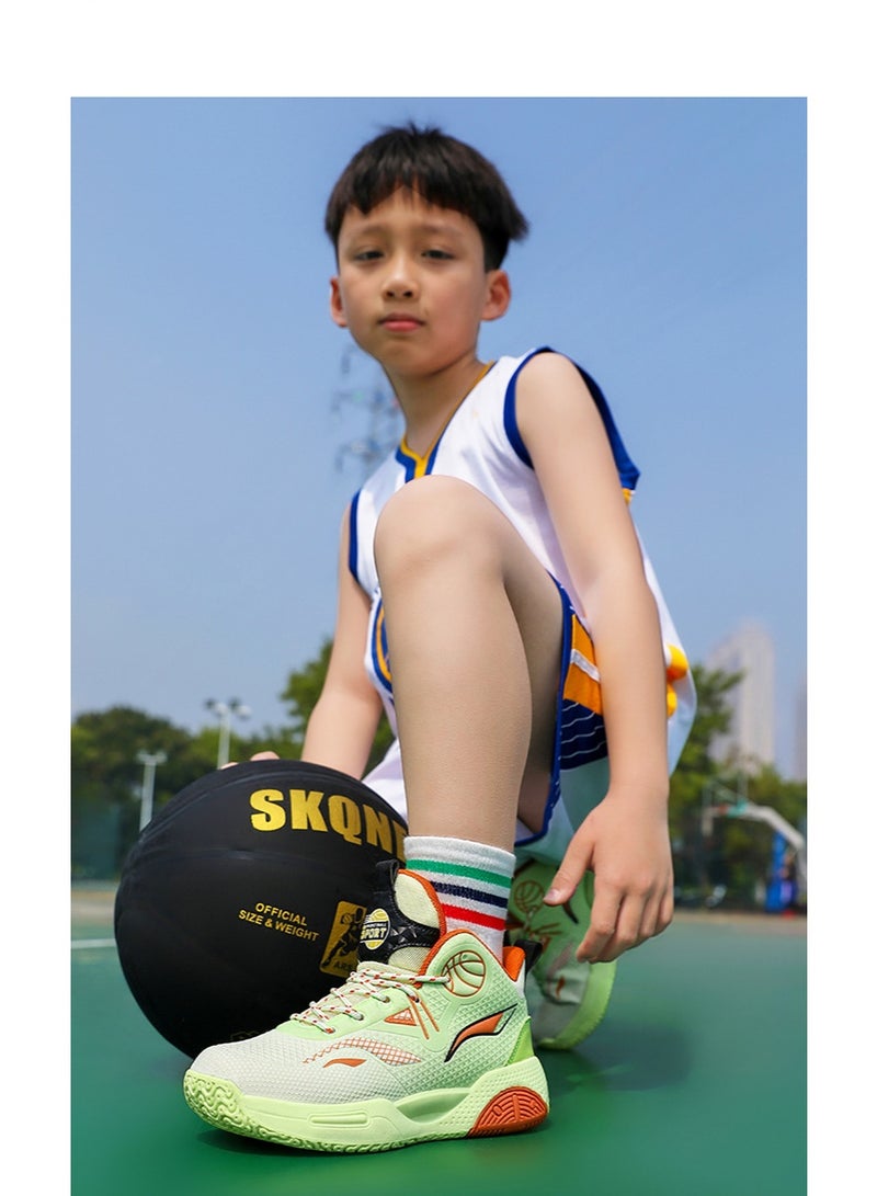NIBEMINENT أحذية كرة السلة للأطفال أحذية رياضية تنفسية للأولاد أحذية تدريب عصرية للأطفال في كرة السلة - Image 4