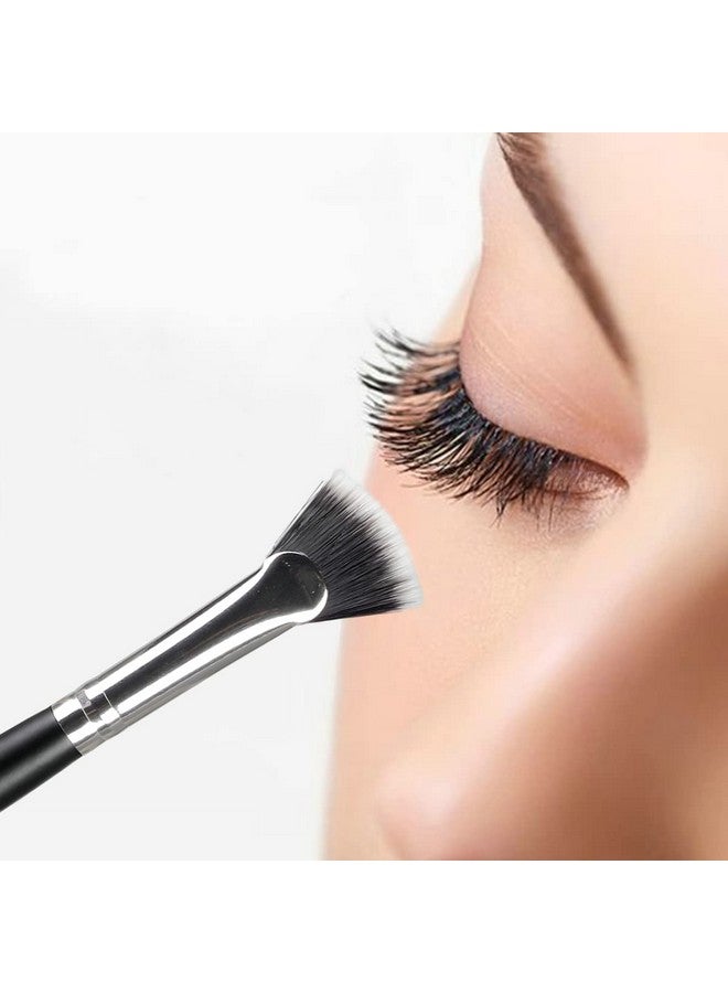 TEONEI Fan Mascara Brushes Eyelash Eyebrow Brush Makeup Brush Eye Lashes Makeup Tools Eyelash Brush Eyebrow Brush Eye Shadow Brush2Pcs (Wooden Handle) - Image 4