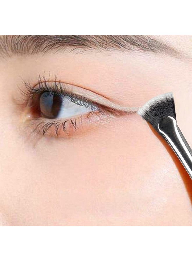 TEONEI Fan Mascara Brushes Eyelash Eyebrow Brush Makeup Brush Eye Lashes Makeup Tools Eyelash Brush Eyebrow Brush Eye Shadow Brush2Pcs (Wooden Handle) - Image 5