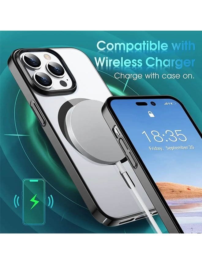 Rock Pow - iPhone 15 Pro Case Compatible with MagSafe Case Matte Magnetic Case Cover for iPhone 15 Pro 6.1 Drop Tested Shockproof Phone Case Anti-Scratch Oil&Fingerprint Resistant - Image 1