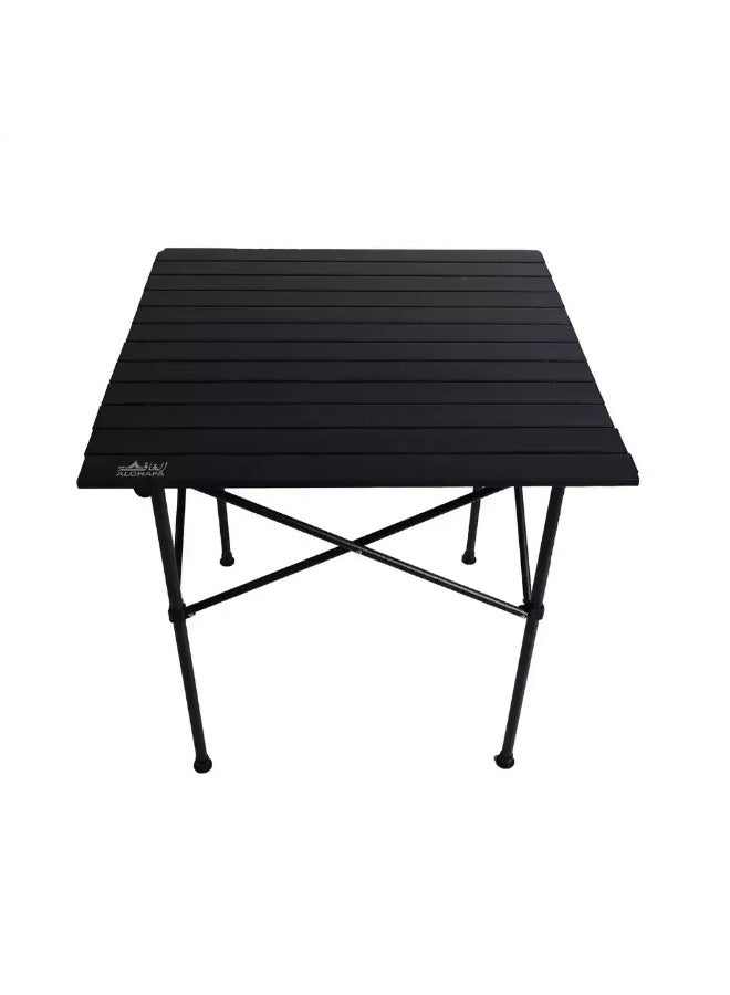 ALGHAFA Foldable Aluminum Camping Table – Lightweight Portable Outdoor Table – Black – 70×70×70 cm – ALGHAFA - Image 1