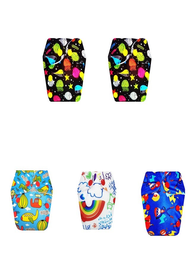 Dumbledo Premium Newborn Cloth Diaper with Integrated Insert (Pack of 5) | Snug Fit | 6-Layer Absorbent Pad | Adjustable Snaps | Designed by Moms | 0 - 4 Months | Unisex Baby - Image 1