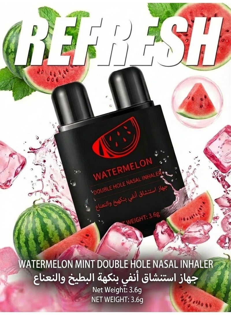 معلق أنف منعش بنكهة البطيخ والنعناع 1 قطعة – ذو فتحتين، خالٍ من الإضافات | قابل لإعادة الاستخدام ومحمول | يخفف احتقان الأنف وينشط الجسم | مناسب للاستخدام اليومي، القيادة والدراسة – معتمد في المملكة العربية السعودية - Image 2
