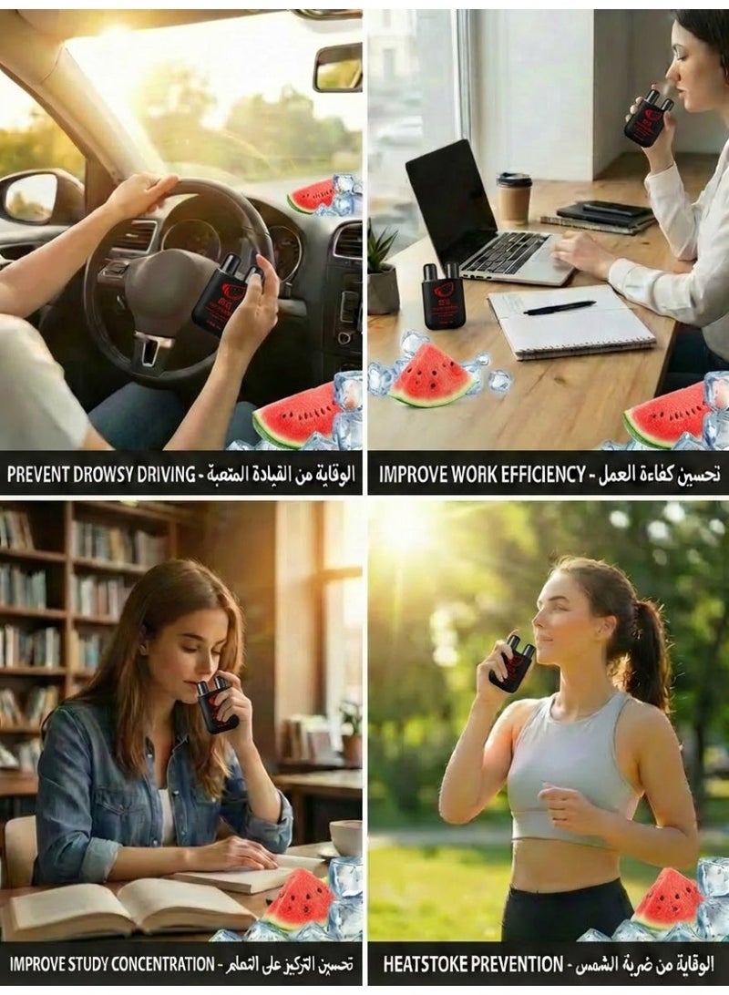 معلق أنف منعش بنكهة البطيخ والنعناع 1 قطعة – ذو فتحتين، خالٍ من الإضافات | قابل لإعادة الاستخدام ومحمول | يخفف احتقان الأنف وينشط الجسم | مناسب للاستخدام اليومي، القيادة والدراسة – معتمد في المملكة العربية السعودية - Image 3