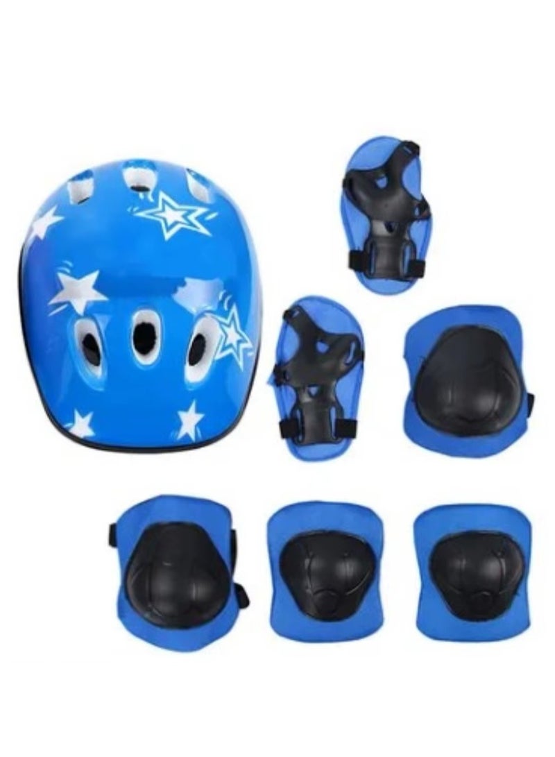 Helmet Set for Kids Roller Skating Bicycle Helmet Knee Wrist Guard Elbow Pad Set for Children Cycling Sports Protective Guard Gear Set  - Image 3