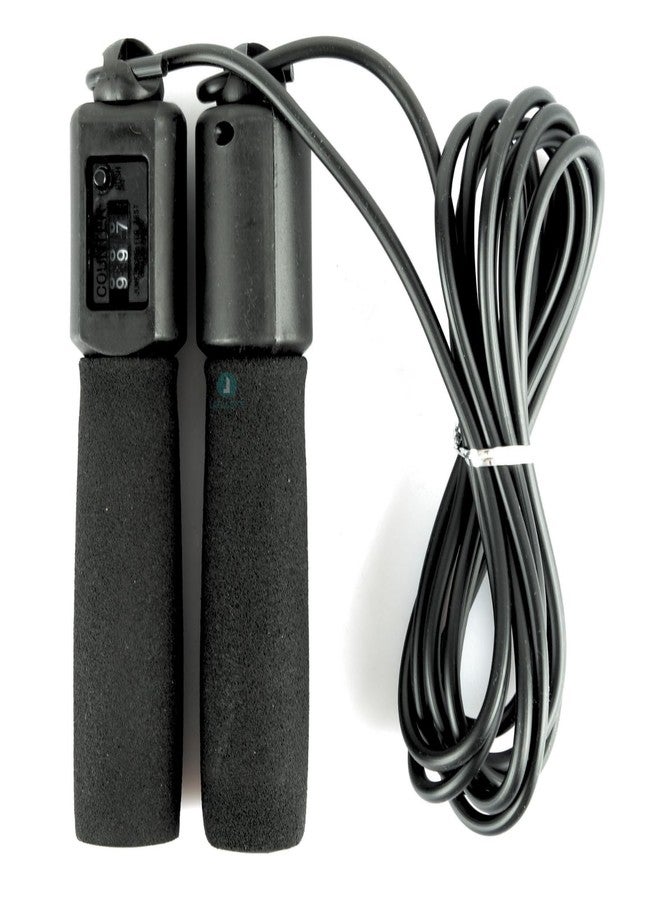 LAFILLETTE Plastic New Jump Ropes With Counter Sports Fitness Adjustable Counting Jump Skip Rope (Black), Spongy - Image 1
