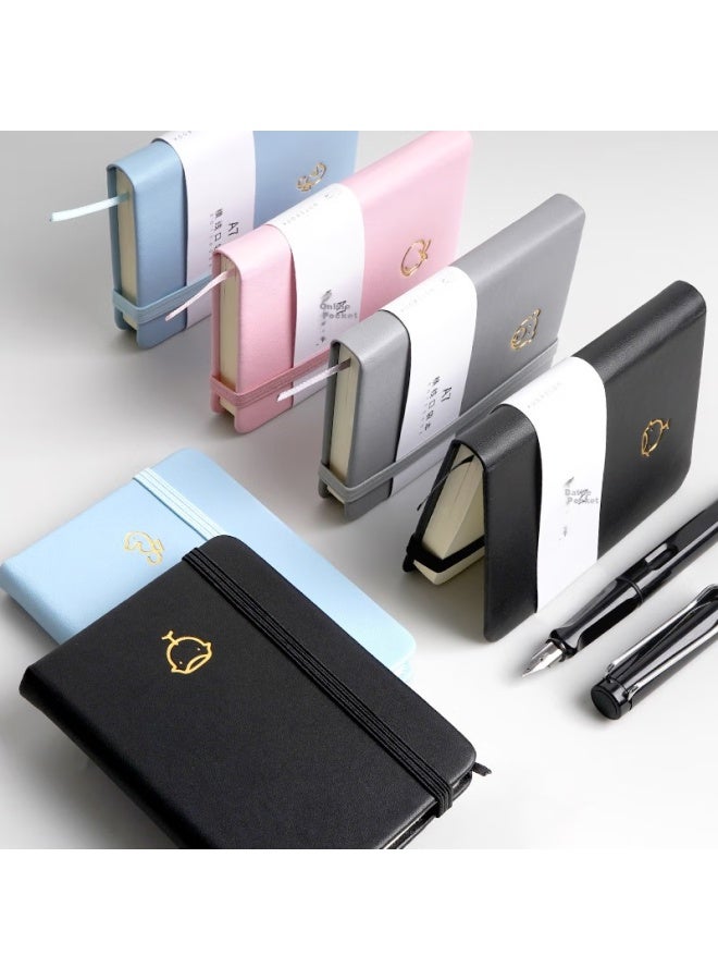 Simaa (Simaa) A7/100 Sheets Portable Pocket Notebook Creative Mini Student Small Notebook Journal Diary Word Account Book (Black + Gray) Jsba7-5 - Image 4