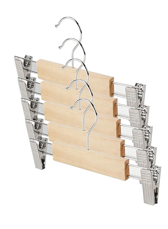 KLNAMAEAAN Pack of 5 Non-Slip Seamless Multi-Function Belt Clip Solid Wood Hook Hanger  - Image 1
