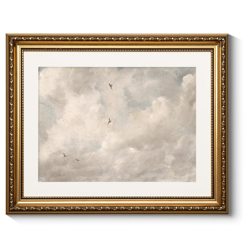 ARPEOTCY Vintage Gold Framed Wall Art 13x16 inch Classic Sky Clouds Study Pictures Paintings Vintage Room Decor Wall Decor for Living Room Bedroom Canvas Prints Antique Frame for Home Decoration - Image 2