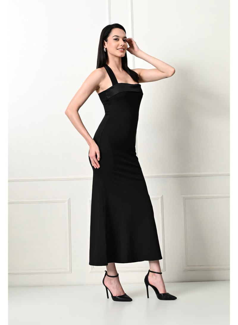 Uberoot Women’s Black Bodycon Dress | Stretchable Lycra Party & Evening Dress | Elegant Cocktail, Dinner & Club Outfit for Girls - Image 5