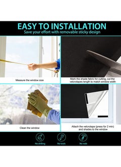 Alruht Portable Blackout Curtains with Self Adhesive Tape, DIY Blackout Curtains for Bedroom, Living Room, Bathroom and Attic, 200*145cm  - Image 3