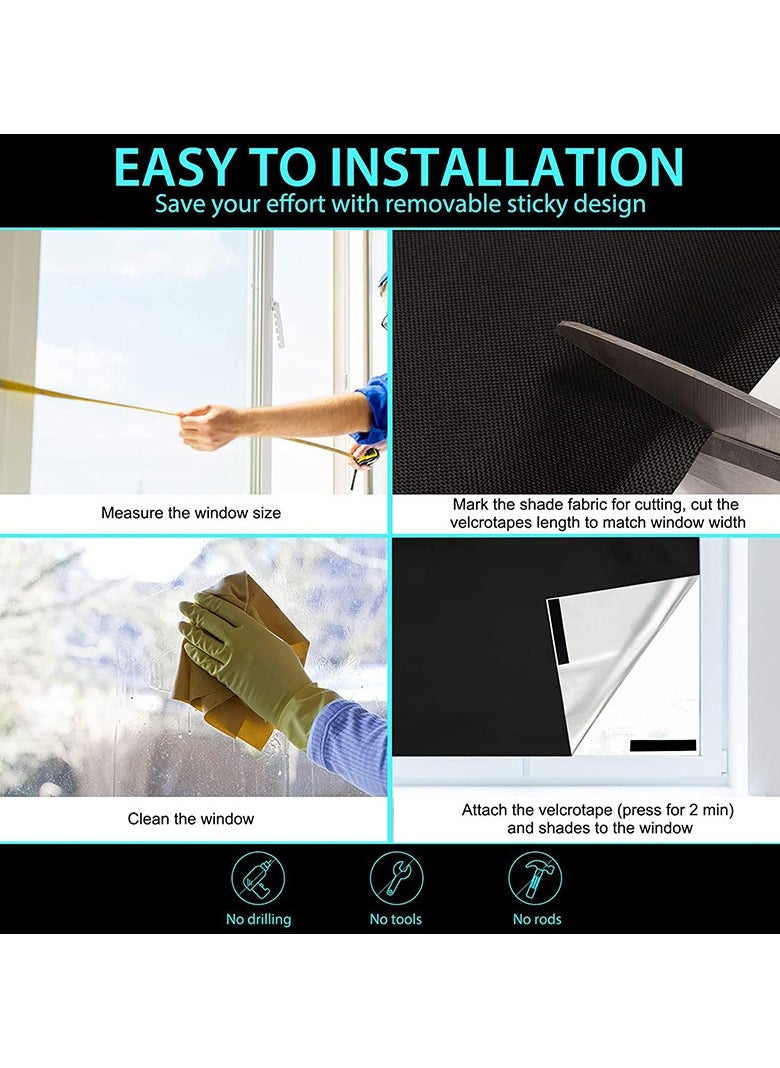 Alruht Portable Blackout Curtains with Self Adhesive Tape, DIY Blackout Curtains for Bedroom, Living Room, Bathroom and Attic, 200*145cm  - Image 3