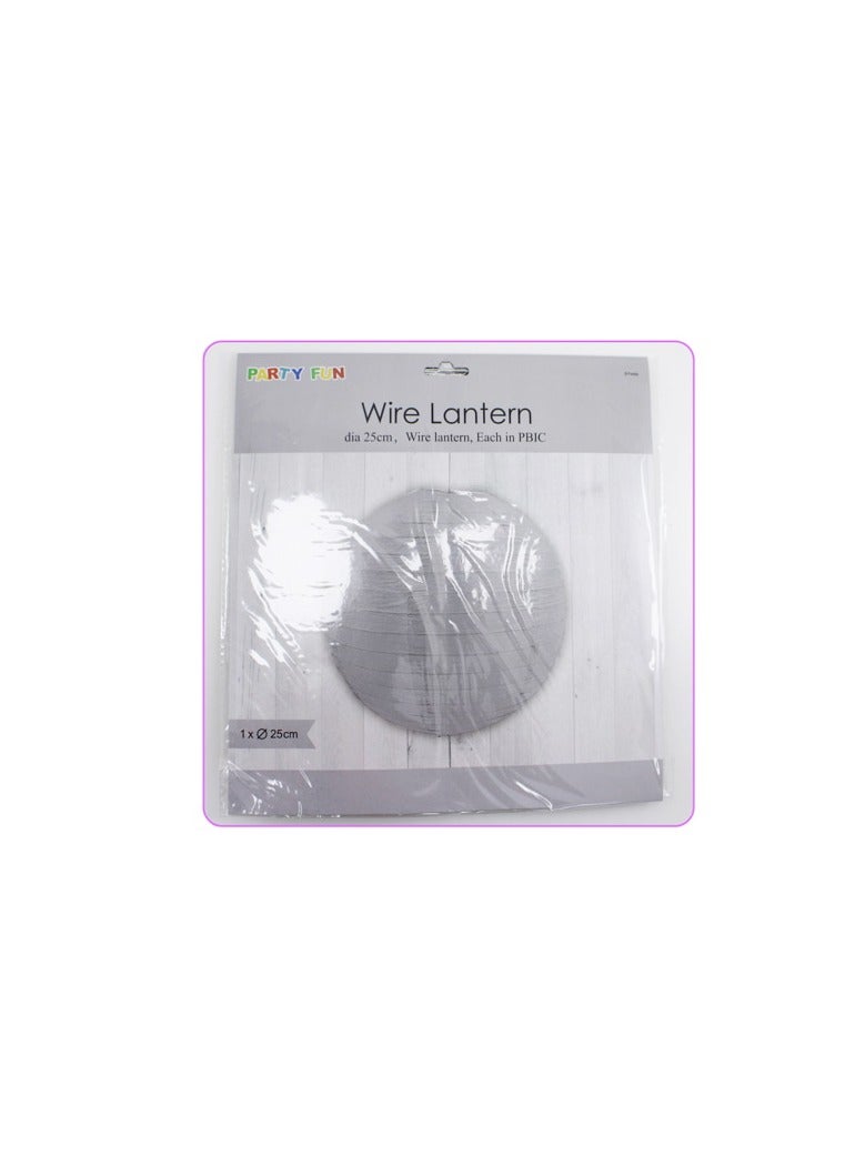 PARTY FUN Paper Wire  Lantren Decoration 10"SIilver 20gsm - Image 3