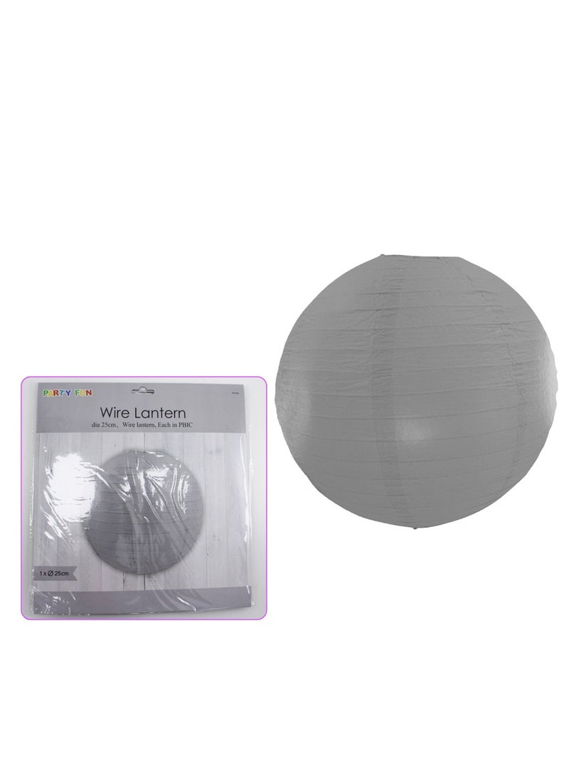 PARTY FUN Paper Wire  Lantren Decoration 10"SIilver 20gsm - Image 2