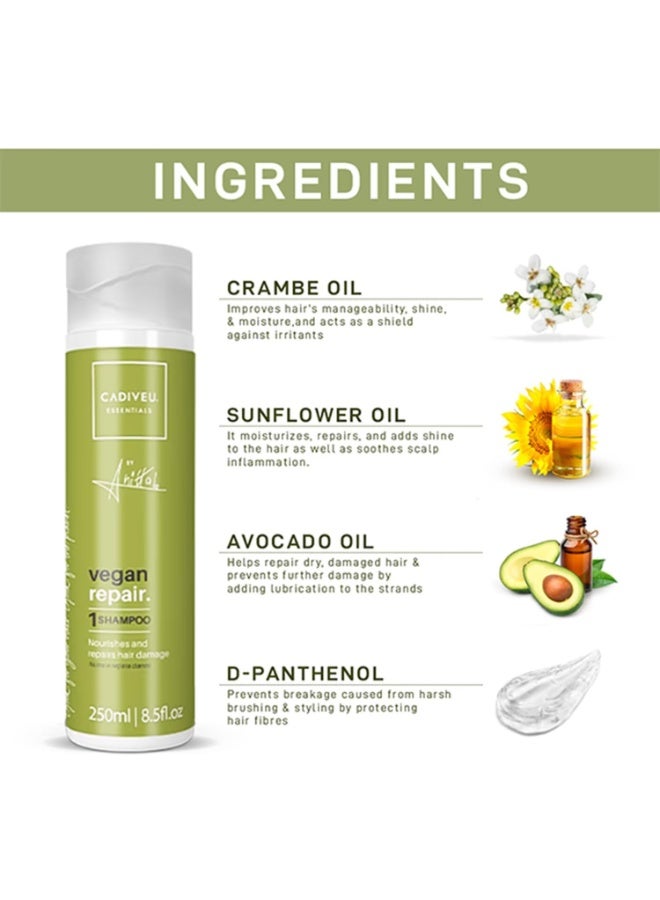 Cadiveu TMTKeratin Original Cadi- Veu Vegan Repair Shampoo For Hair Care (Liquid) 250Ml - Image 4