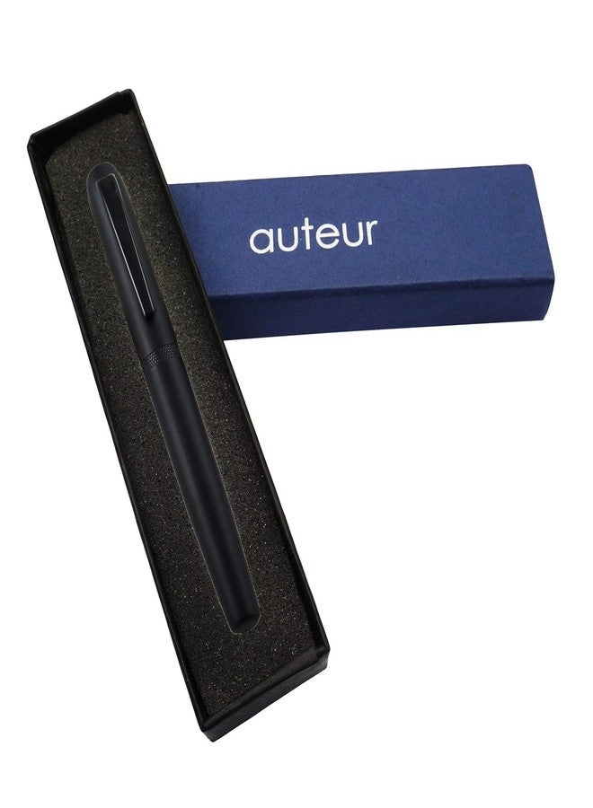 auteur Exclusive Softy Roller Ball Pen Matte Black Finish Designer Magnetic Cap Metal Body Best Gift Pen For Men & Women Professional Executive Office, Nice Pens (Blue Ink) - Image 2