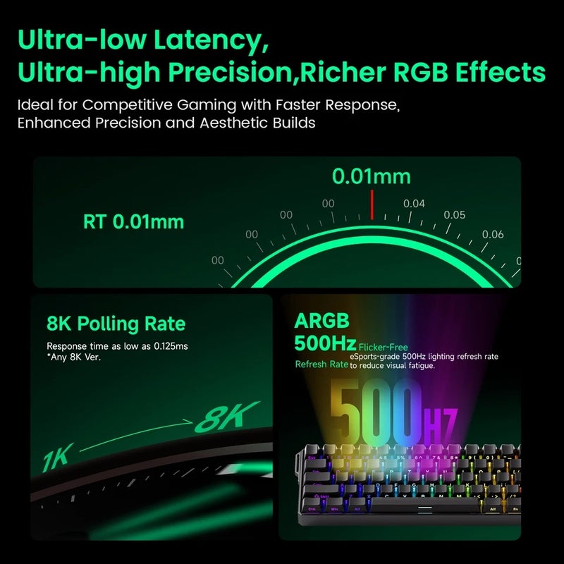 أكو لوحة مفاتيح Akko MonsGeek FUN60 Magnetic Switch Mechanical Keyboard 60% Rapid Trigger 0.01mm 8K Argb He/tmr Custom Gaming Keyboard - Image 5