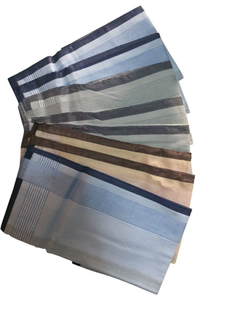 Set of 12 PC Light Colours Handkerchiefs 100% Cotton Premium Collection Handkerchiefs Hanky for Men,  - Image 1