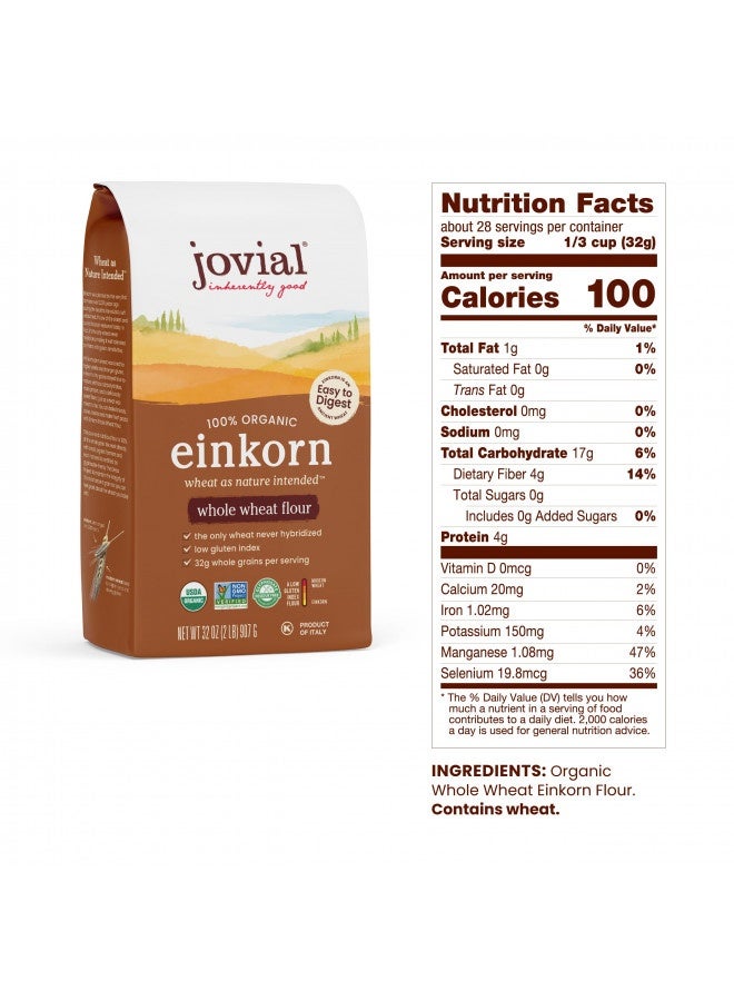 Jovial Jovial 100% Organic Einkorn Whole Wheat Flour 32Oz - Image 3