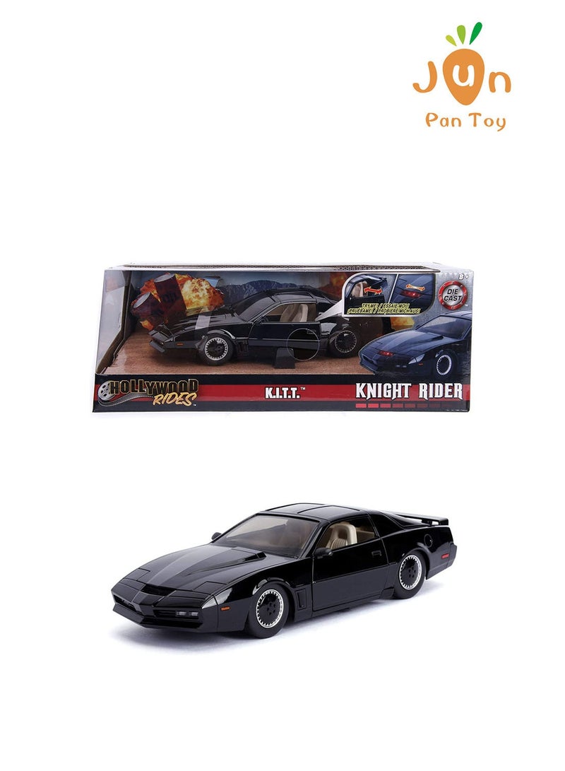 HOLLYWOOD Original Jada Toys Hollywood Rides Knight Rider K.I.T.T. 1:24 Scale Diecast Vehicle Model Collectible Model, Hobby Display, Movie Memorabilia, Birthday & Hobby Gift, Decor Ornament - Image 1