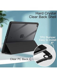 Jetech Case For Ipad 10.2 Inch 9Th 8Th 7Th Generation 2021 2020 2019 With Pencil Holder Clear Transparent Back Shell Slim Stand Shockproof Tablet Cover Auto Wake Sleep Black  - Image 3