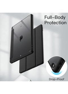 Jetech Case For Ipad 10.2 Inch 9Th 8Th 7Th Generation 2021 2020 2019 With Pencil Holder Clear Transparent Back Shell Slim Stand Shockproof Tablet Cover Auto Wake Sleep Black  - Image 4