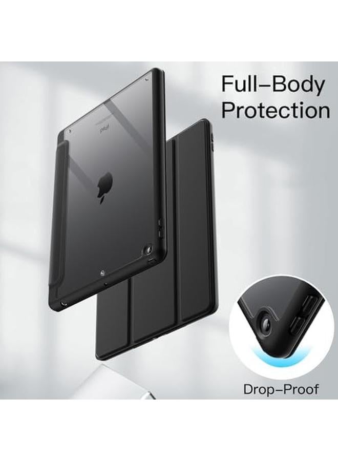 جي تيك حافظة لجهاز ايباد 10.2 انش الجيل التاسع والثامن والسابع 2021 2020 2019 مع حامل قلم شفاف خلفي شفاف مع حامل رفيع وغطاء لوحي مقاوم للصدمات مع خاصية الاستيقاظ التلقائي باللون الأسود - Image 4