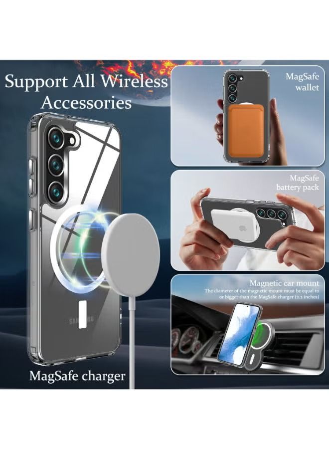 فيسوس جراب S23 Ultra غطاء شفاف مع شاحن يدعم Magsafe يشحن جراب رفيع للغاية مقاوم للصدمات وشفاف غير مصفر لهاتف S23 Ultra - Image 2