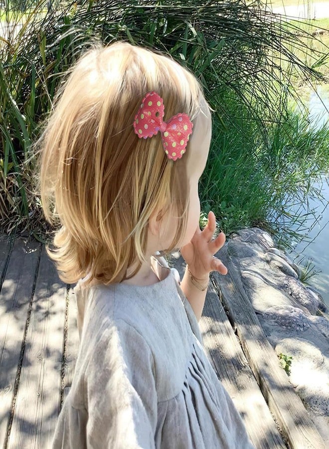 ANNACREATIONS 12 Piece Stylish Glitter Bow Hair Clips Polka Dot Hair Pin Hair Accessory For Kids and Girls - Image 3