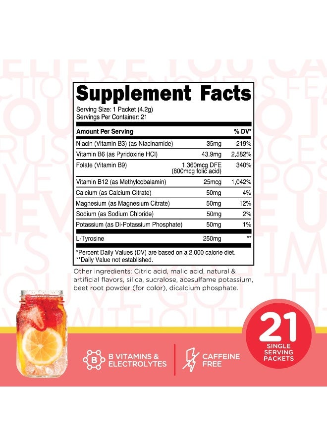 TransformHQ Hydration Drink Mix (21 Single-Serving Packets, Strawberry Lemonade) - Hydration Supplement Blend with Vitamins and Electrolytes - Image 3