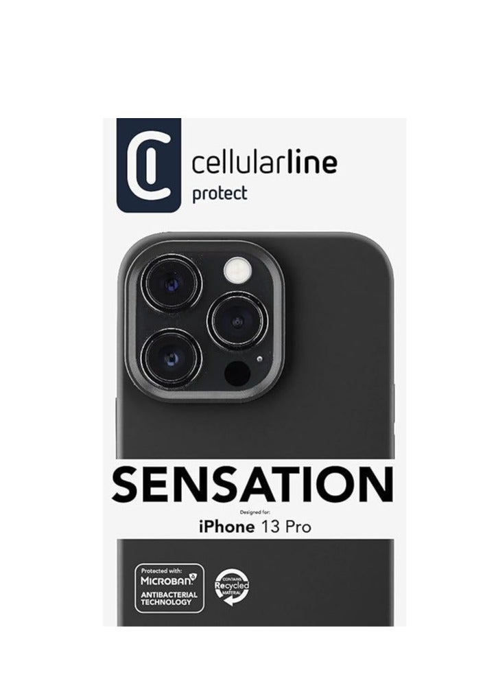 سيلولار لاين حافظة حماية من السيليكون ناعم الملمس لجوال ايفون 13 برو مُعززة بتقنية مايكروبان ومضادة للبكتيريا من سيلولارلاين - لون اسود - Image 2