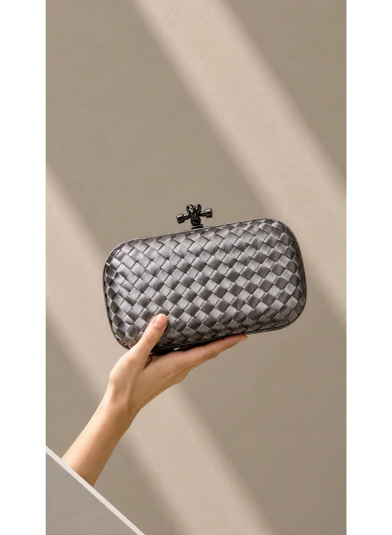 Waf Women’s Luxury Woven Clutch Bag – Elegant Ladies Evening Handbag for Wedding, Party & Special Occasions