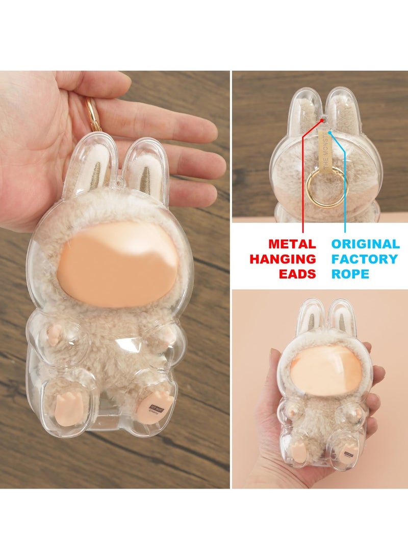 1pcs For LABUBU Plush Doll Protective Case Clear Hanging Display Cover with Keychain Transparent Acrylic Storage Box for V2 Sitting Figure Collector’s Showcase (Doll Not Included)  - Image 5
